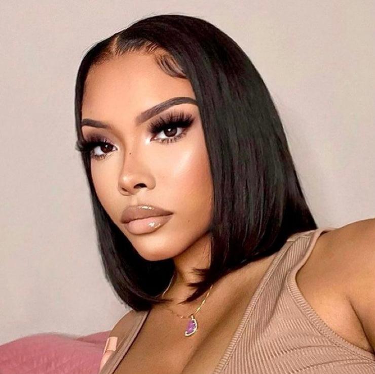 New Edition straight bob wig with a 5x5 HD lace, made from 100% human hair