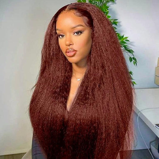 •UNIQUE VIBE: Straight Kinky, Hd Undetectable Lace, 100% Human Hair Wig